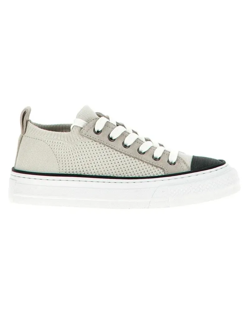 Brunello Cucinelli Low-Top Sneaker Monile Knit Sneakers weiß Weiß