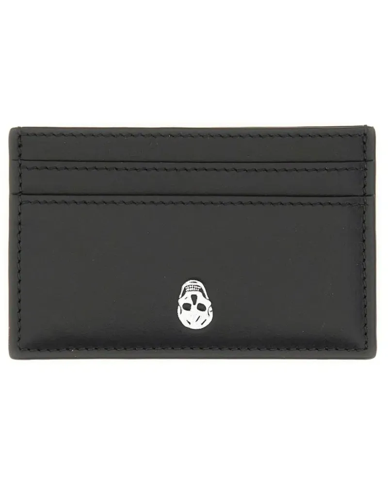 Alexander McQueen Portemonnaies "Skull" Card Holder schwarz Schwarz