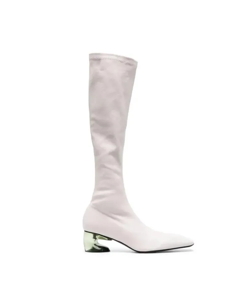 Jil Sander Boots & Stiefeletten White Translucent-Heel Boots Weiß