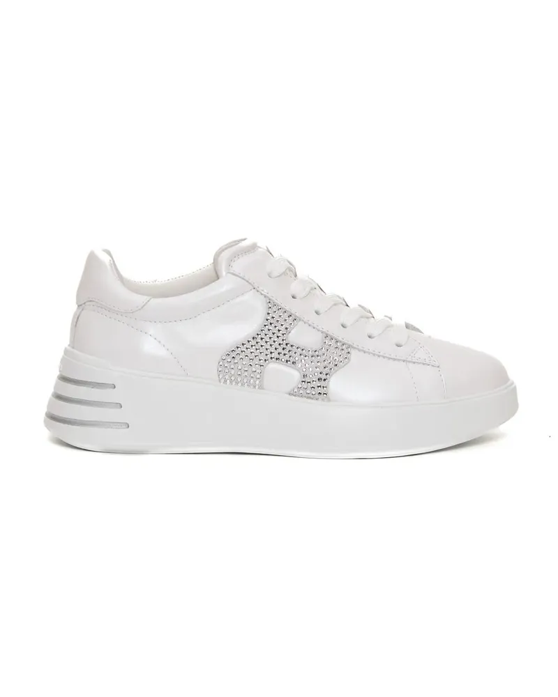 Hogan Low-Top Sneaker Rebel White Leather And Rhinestones Sneakers weiß Weiß