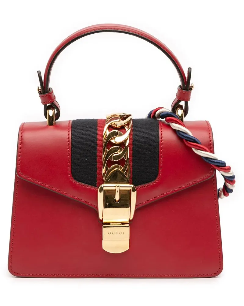 Gucci Hobo Bags Mini Calfskin Sylvie Satchel rot Rot