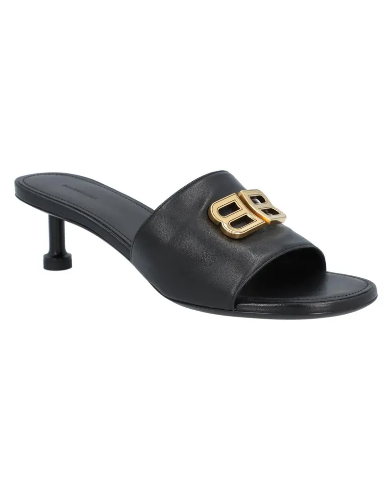 Balenciaga Slipper & Pantoletten Groupie Leather Mules schwarz Schwarz