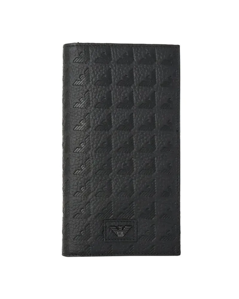 Emporio Armani Portemonnaies Black Leather Wallet schwarz Schwarz