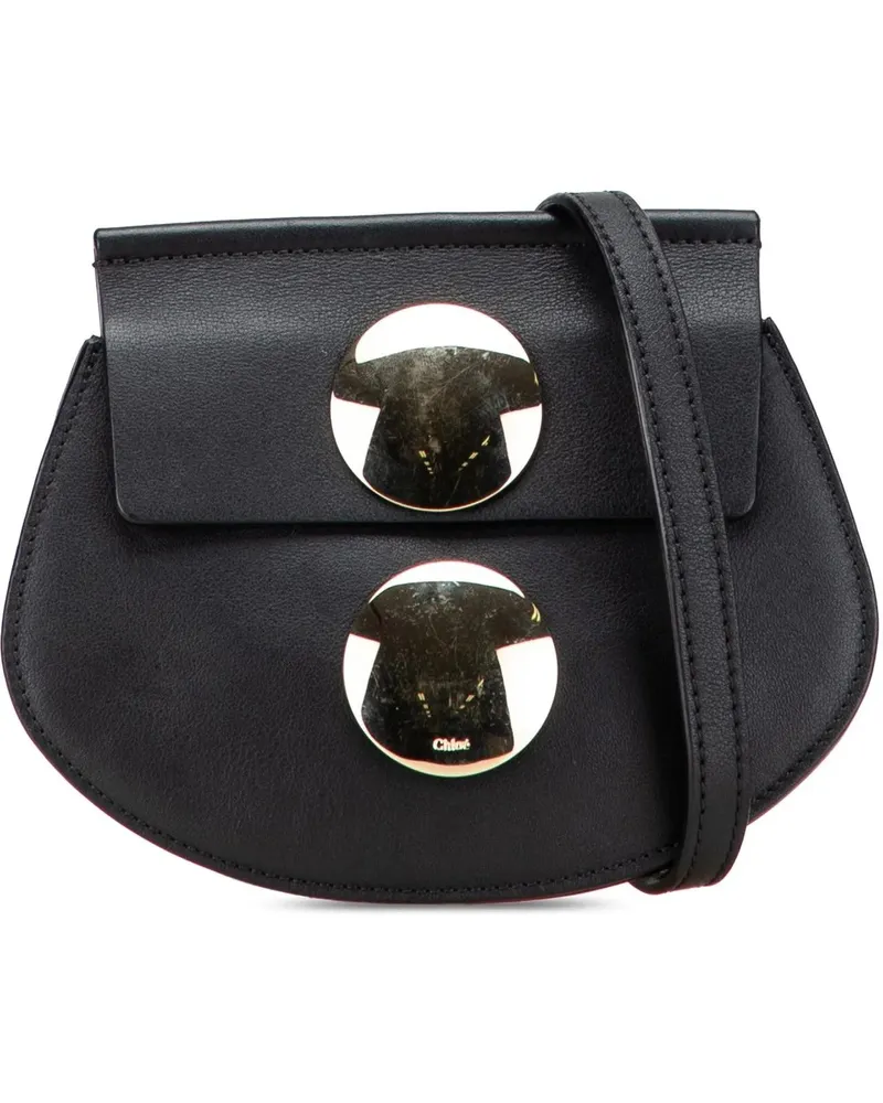 Chloé Hobo Bags Mini Leather Faye Crossbody schwarz Schwarz