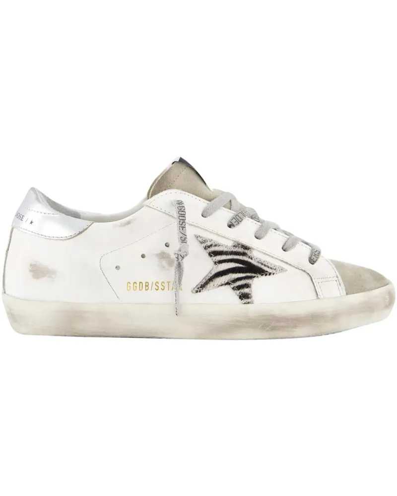 Golden Goose Low-Top Sneaker Distressed Leather Sneakers With Animal Print Acce weiß Weiß
