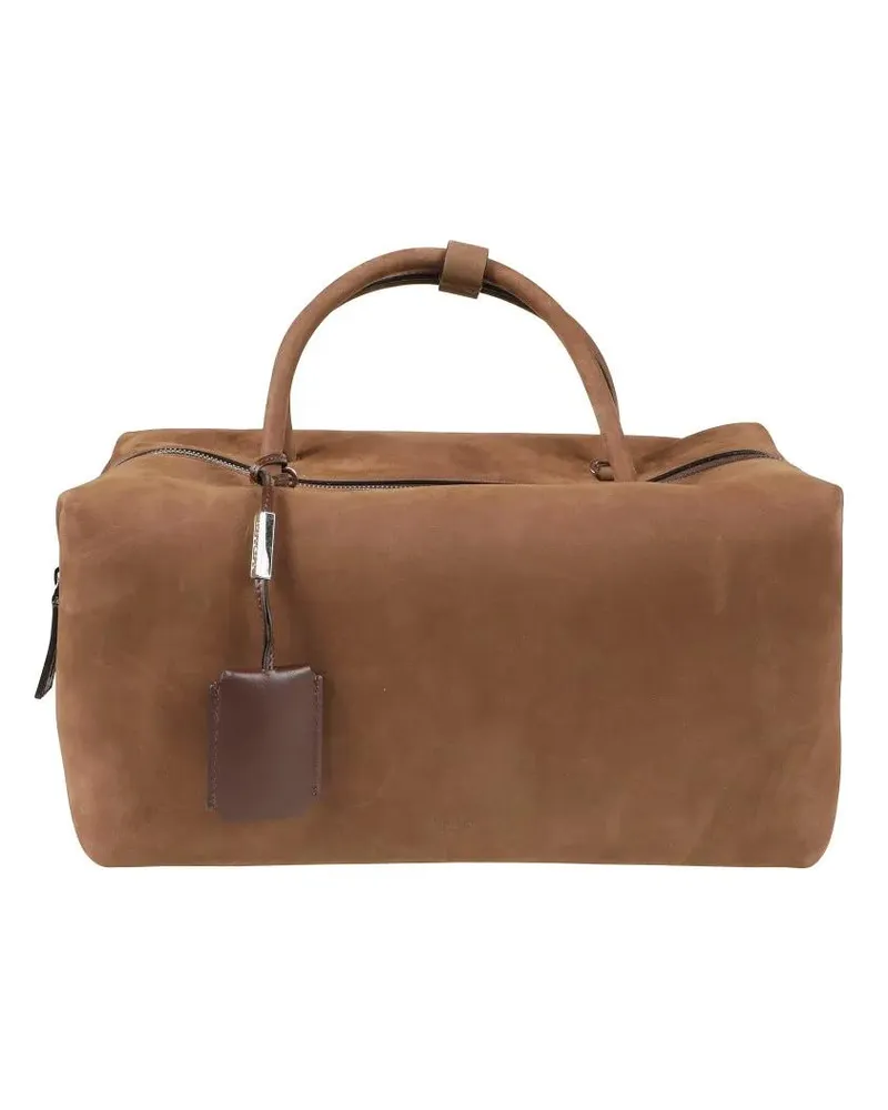 Max Mara Crossbody Bags Rectangular Suede-Like Brown Bag With Zipper Closu braun Braun