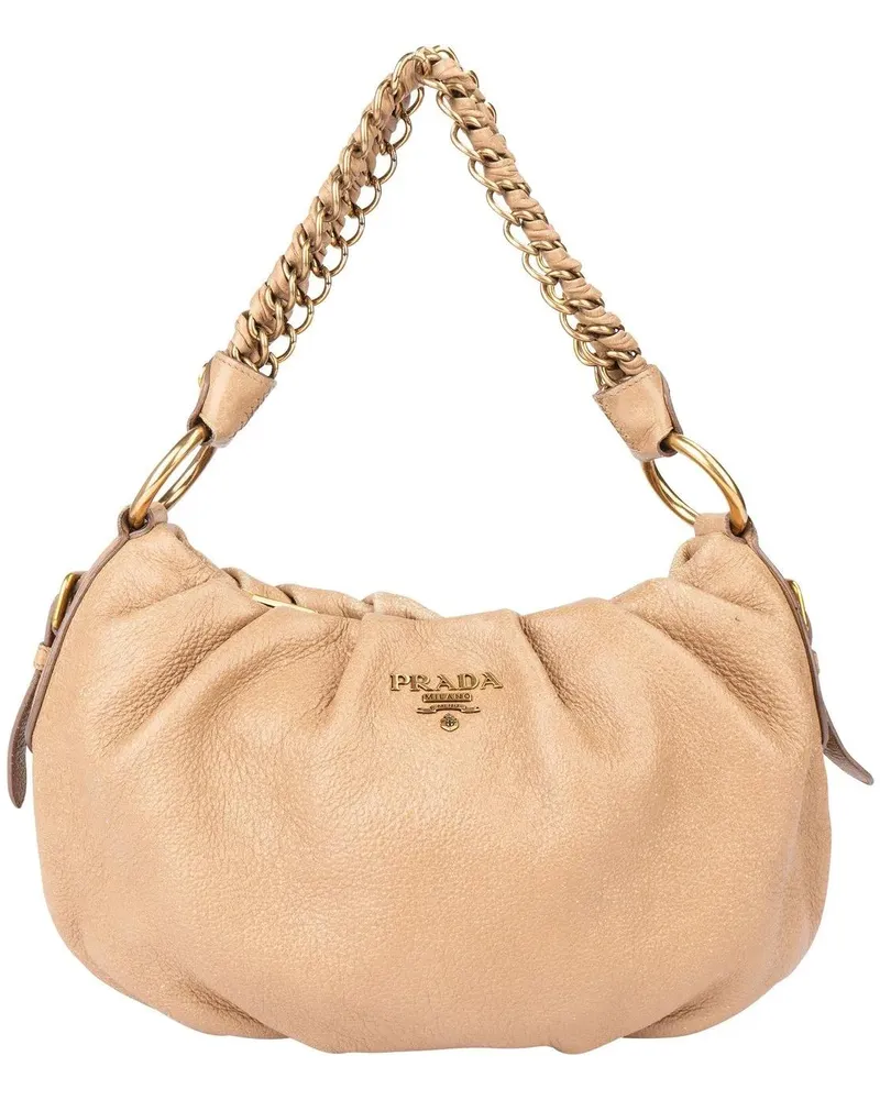 Prada Crossbody Bags  Cervo Lux Leather Chain Handbag braun Braun