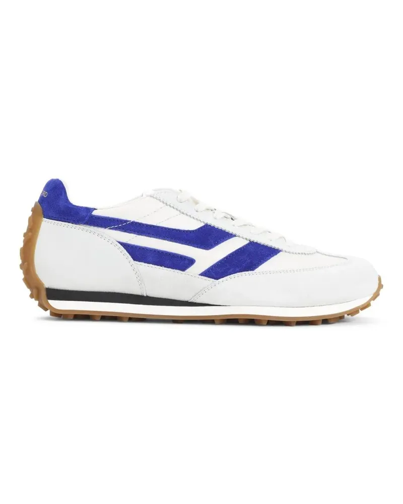 Tom Ford Low-Top Sneaker White Leather Sneakers With Purple Accents weiß Weiß