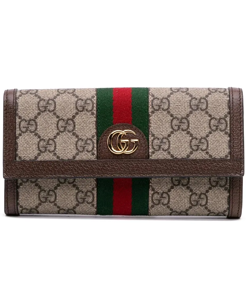 Gucci Portemonnaie GG Supreme Web Ophidia Continental Wallet braun Braun