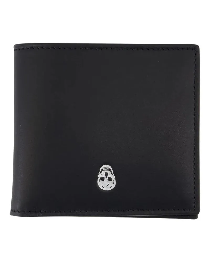 Alexander McQueen Portemonnaies Bi Fold Cc Card Case - Leather - Black schwarz Schwarz