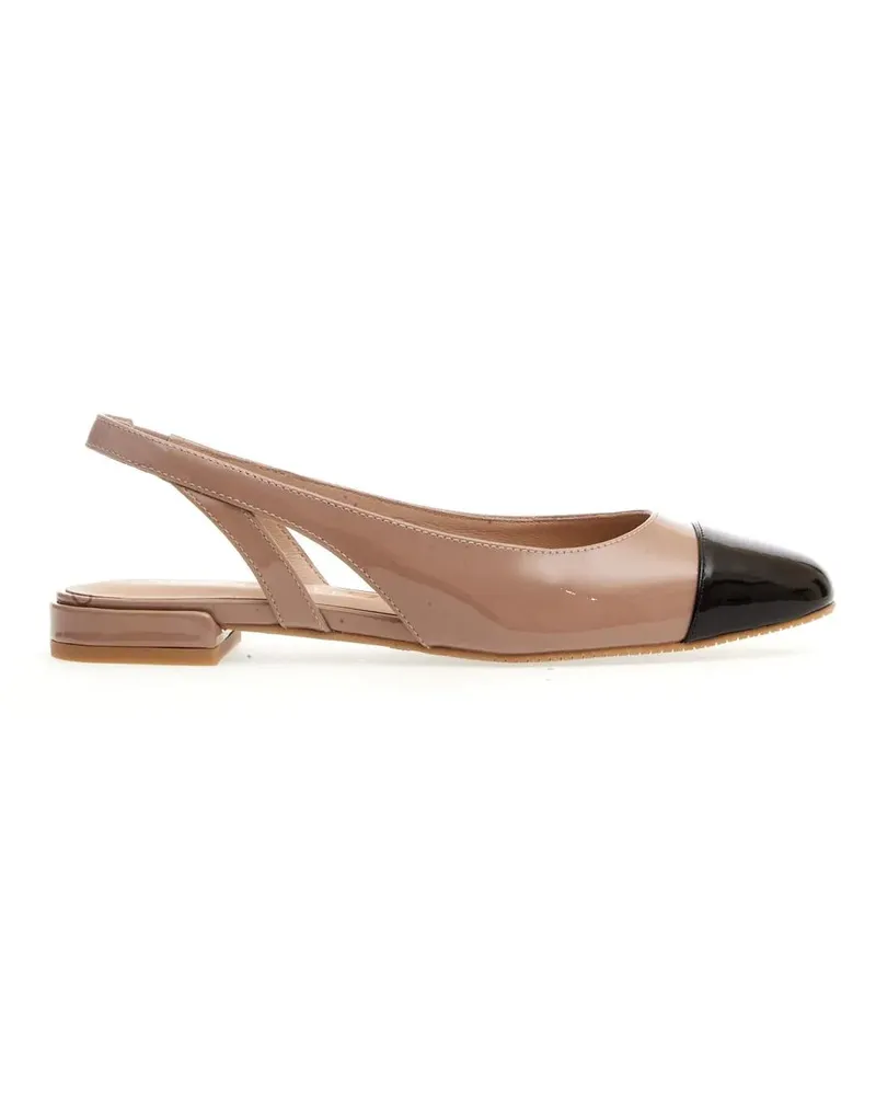Stuart Weitzman Hohe Schuhe Nude And Black Patent Low Slingback braun Braun