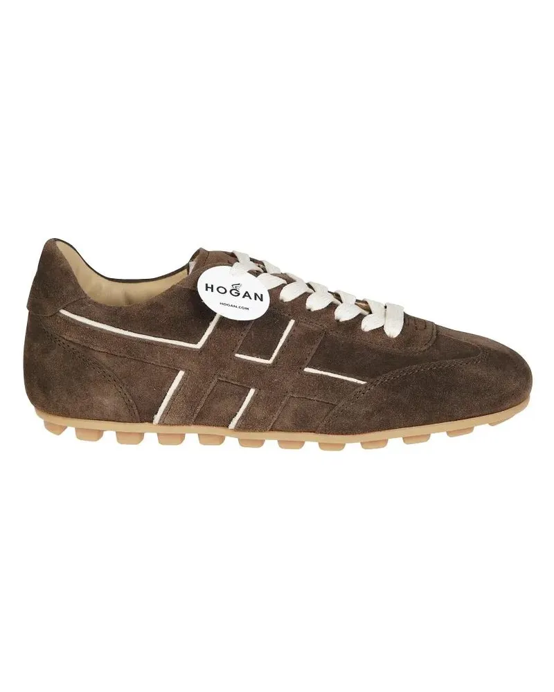 Hogan Low-Top Sneaker Suede Upper Sneakers With Contrasting Stitching braun Braun