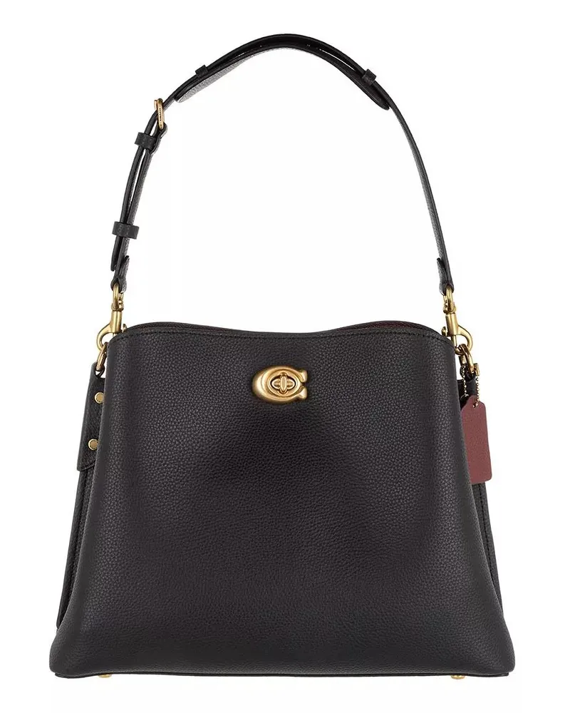 Coach Shopper Polished Pebble Leather Willow Shoulder Bag schwarz Schwarz