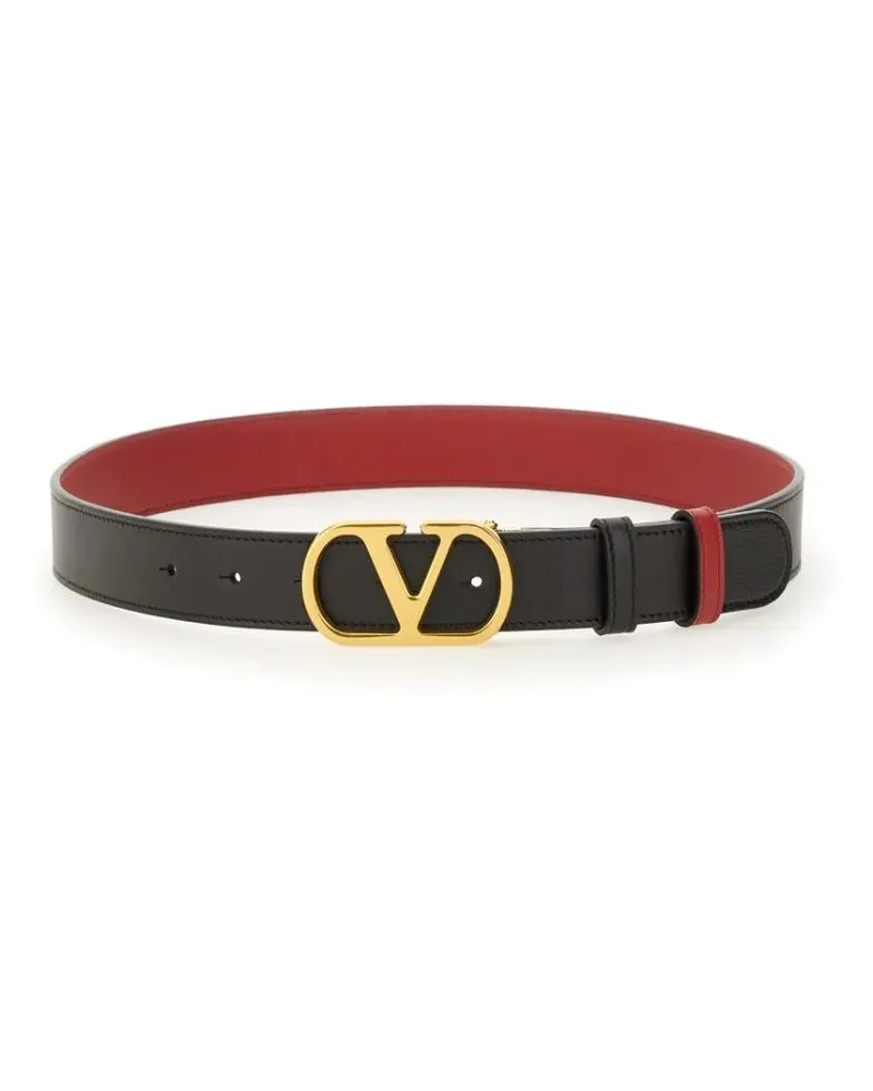 Valentino Garavani Gürtel "Vlogo Signature" Reversible Belt schwarz Schwarz
