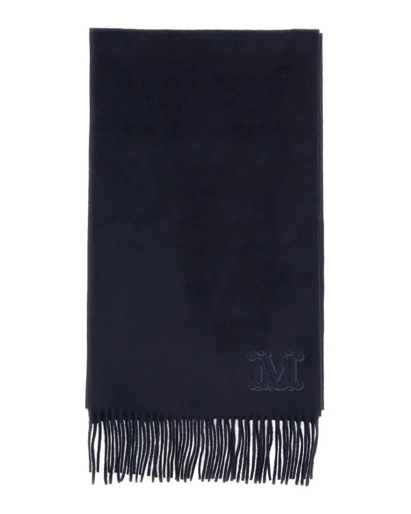 Max Mara Tücher & Schals Fringed Wool Scarf In Navy Blue blau Blau