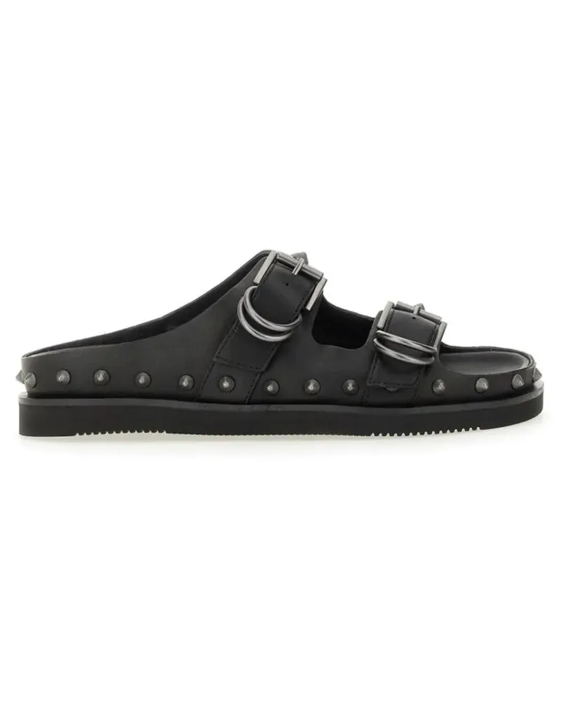 ash Sandalen Black Calf Leather "Urus" Sandals schwarz Schwarz