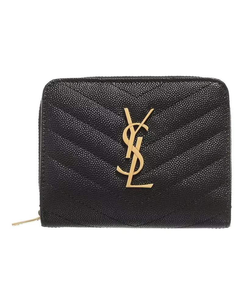 Saint Laurent Portemonnaie Cassandre Matelassé Lederportemonnaie schwarz Schwarz