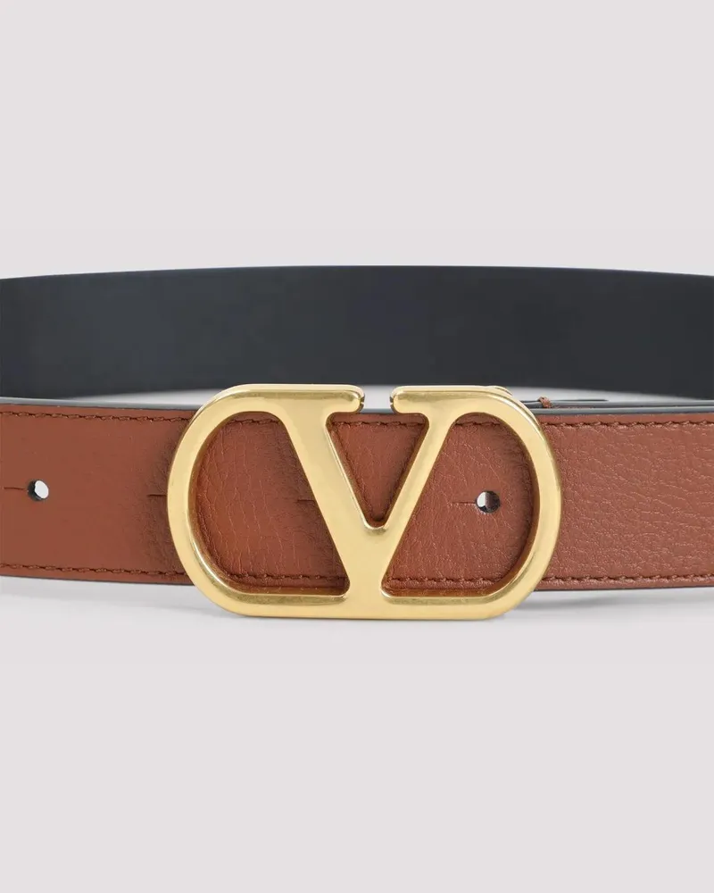 Valentino Garavani Gürtel Brown Leather Belt braun Braun