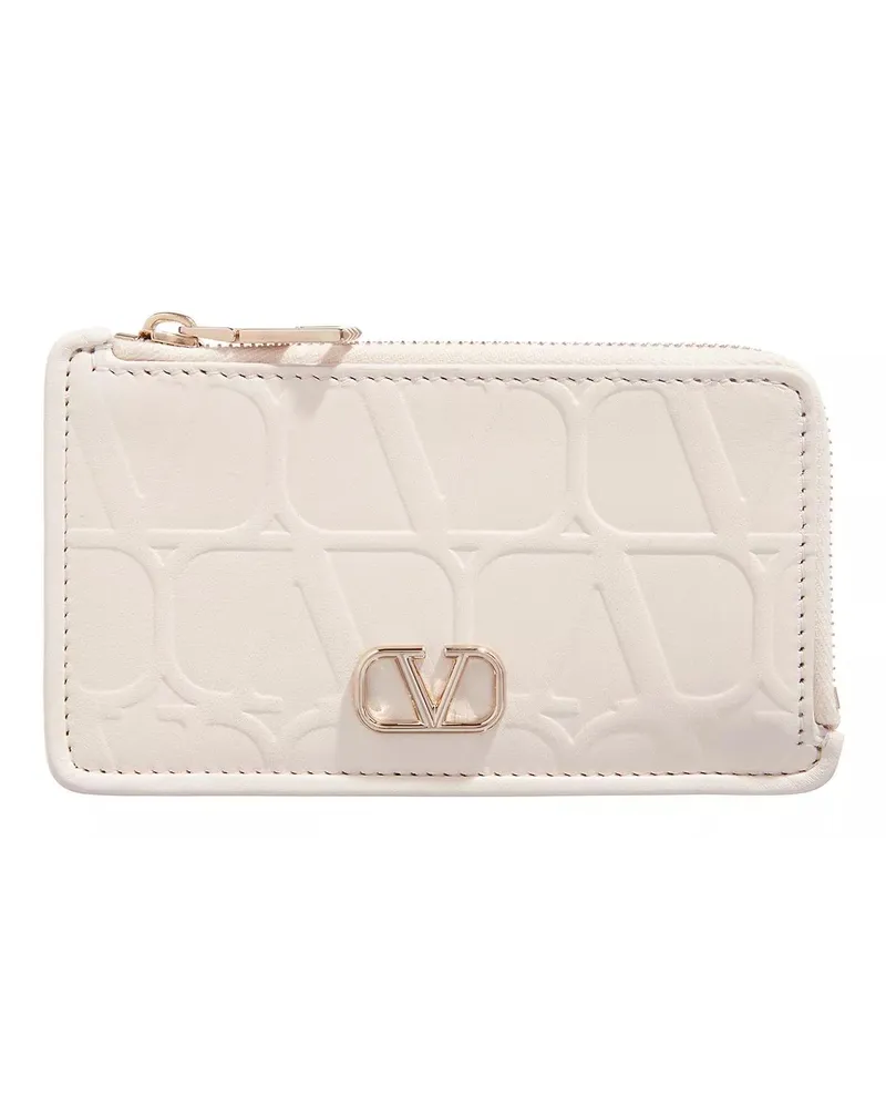 Valentino Garavani Portemonnaie V Logo Card Holder Creme