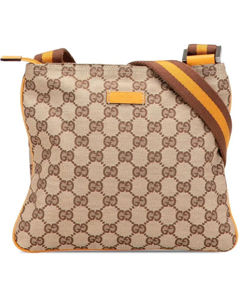Gucci Hobo Bags GG Canvas Web Crossbody braun Braun