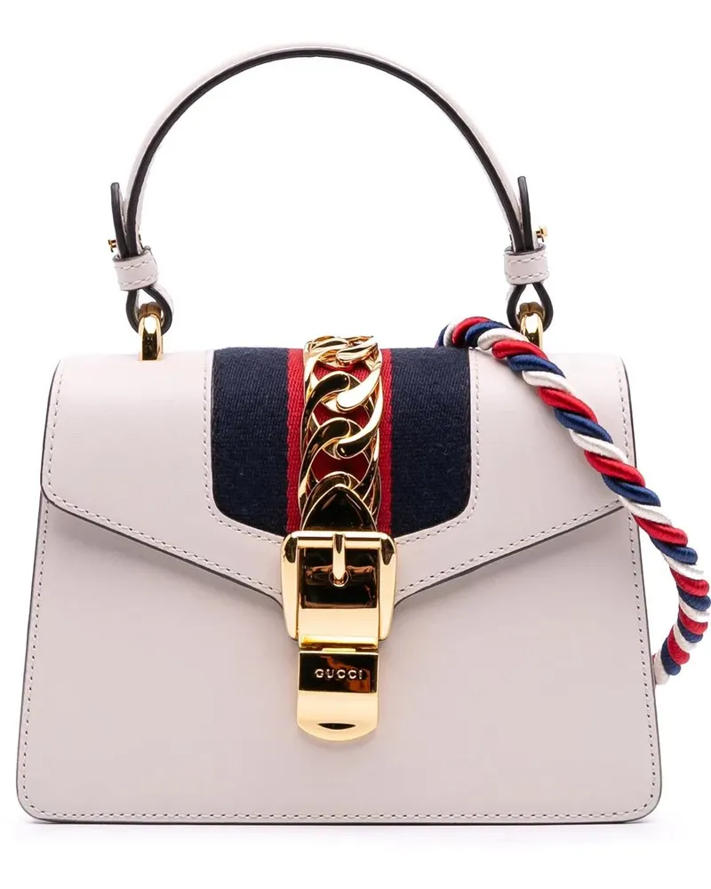 Gucci Hobo Bags Mini Calfskin Sylvie Satchel weiß Weiß