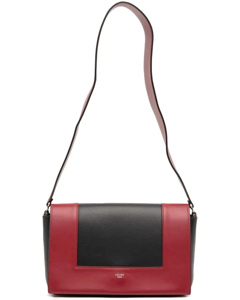 Celine Hobo Bags Medium Shiny Smooth Calfskin Frame Shoulder Bag rot Rot