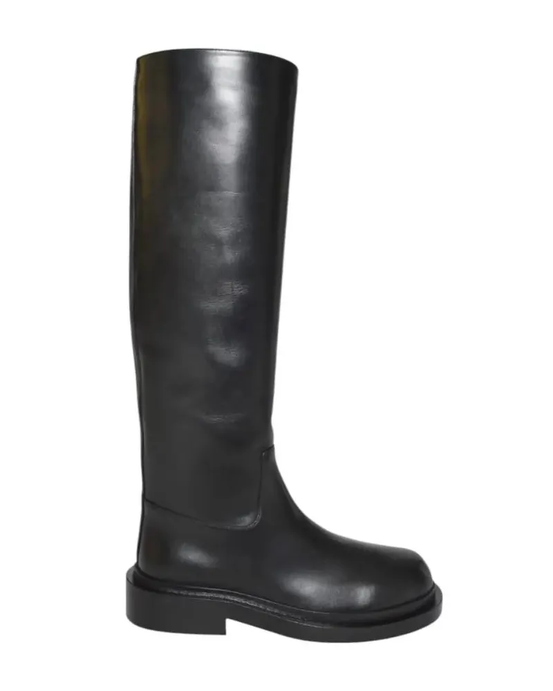 Jil Sander Stiefel Glossy High Boot With Chunky Sole And Minimalist D schwarz Schwarz