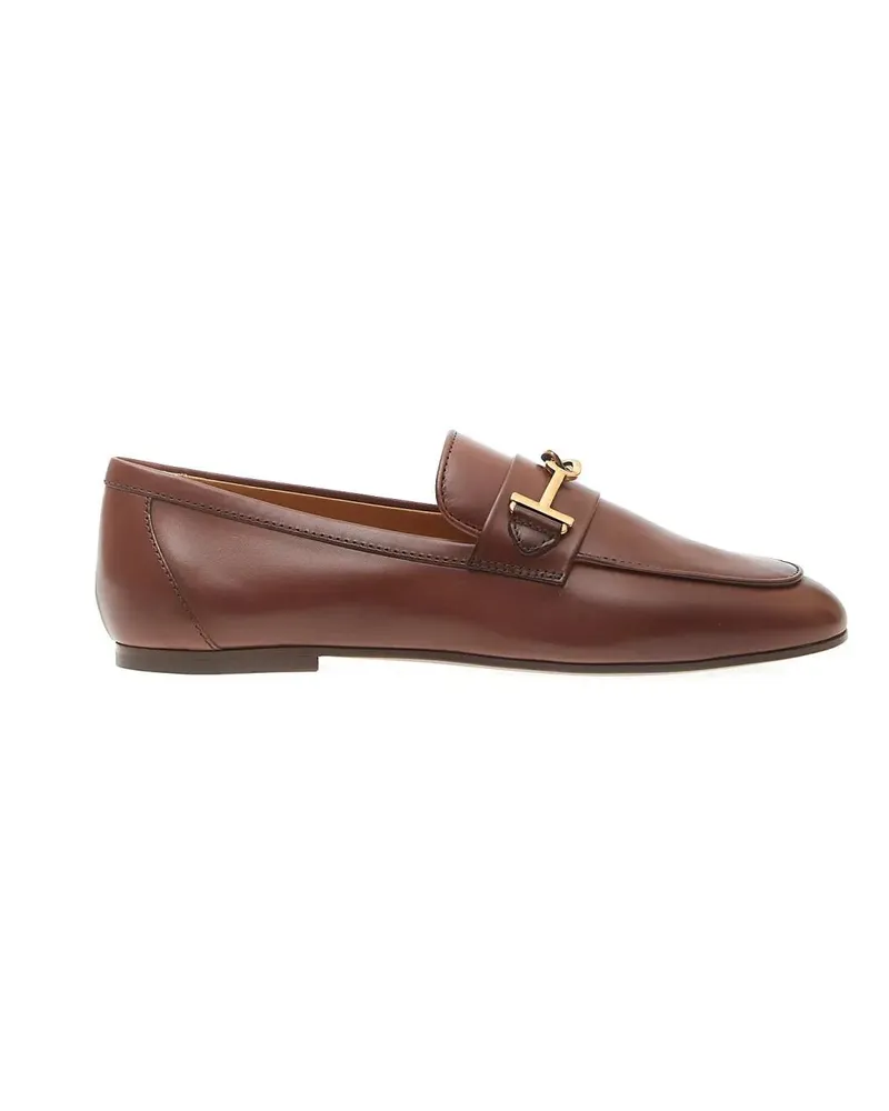 TOD'S Leather Moccasin Leather Clamp braun Braun