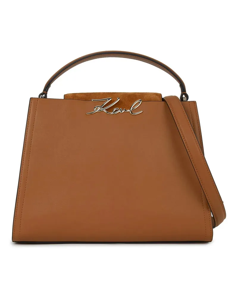 Karl Lagerfeld Crossbody Bags K/Signature Handtasche mit Wildlederakzenten und G braun Braun