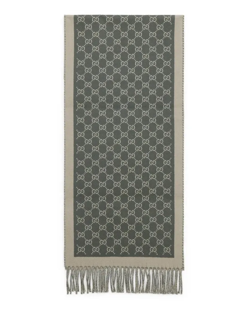 Gucci Tücher & Schals Long Rectangular Wool Scarf grau Grau