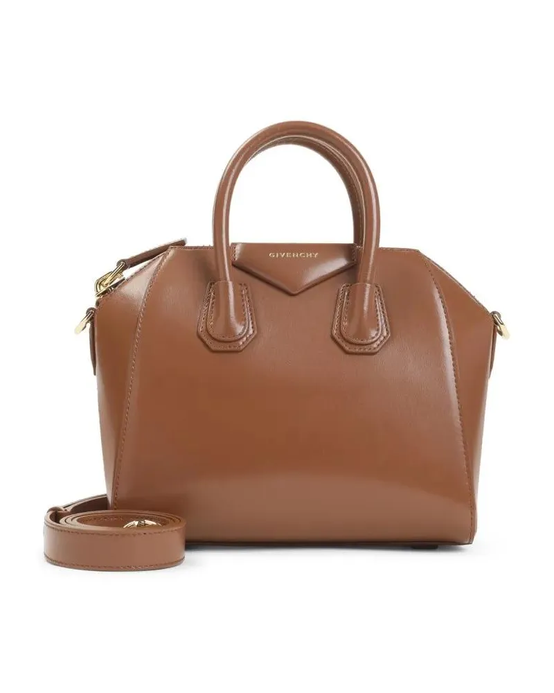 Givenchy Hobo Bags Structured Brown Calf Leather Shoulder Bag braun Braun