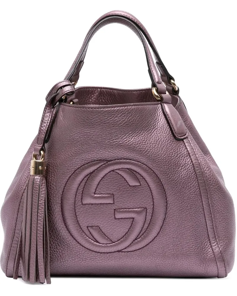 Gucci Hobo Bags Small Metallic Leather Soho Satchel orange Orange