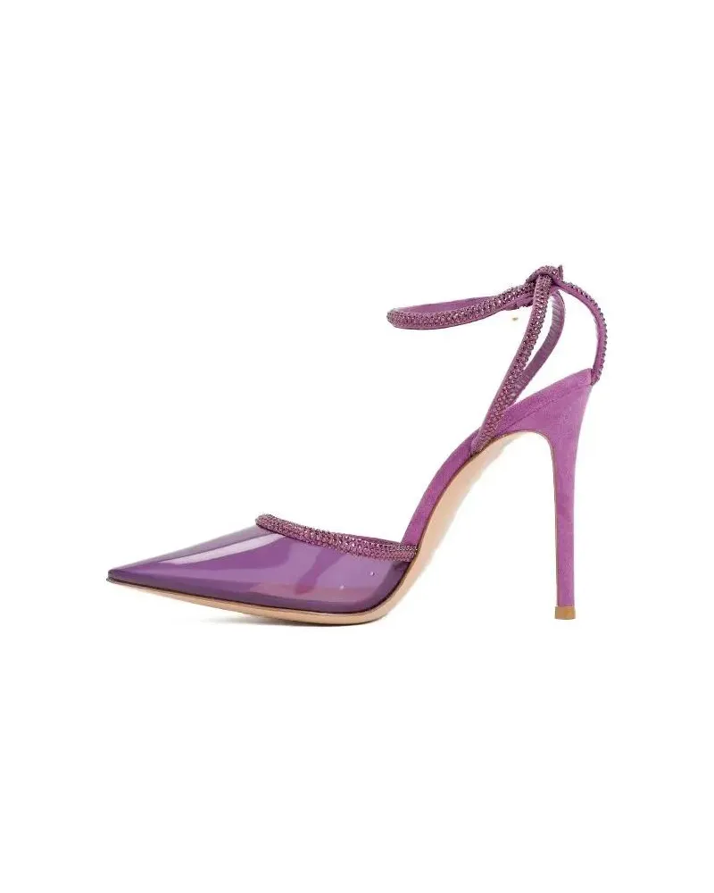 Gianvito Rossi Sandalen Freesia Suede And Plexiglass Sandals lila Lila