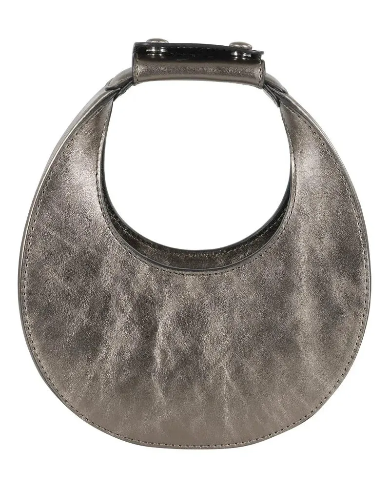 STAUD Hobo Bags Crescent-Shaped Bronze Leather Bag gunmetal Gunmetal