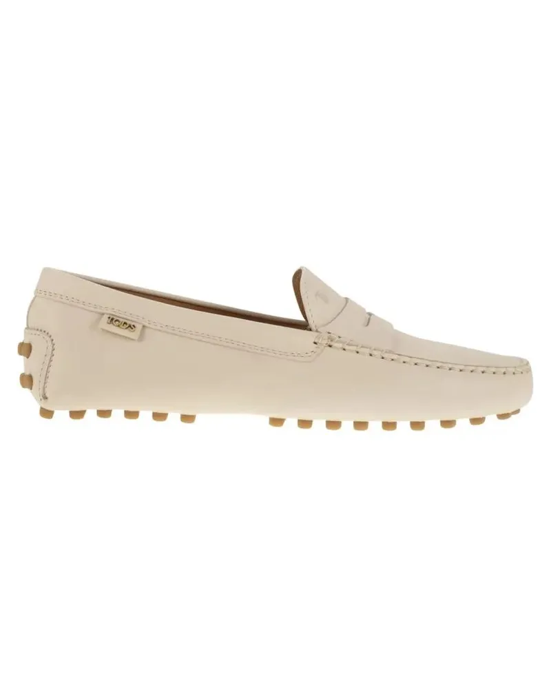 TOD'S Leather Moccasin Rubber Sole beige Beige