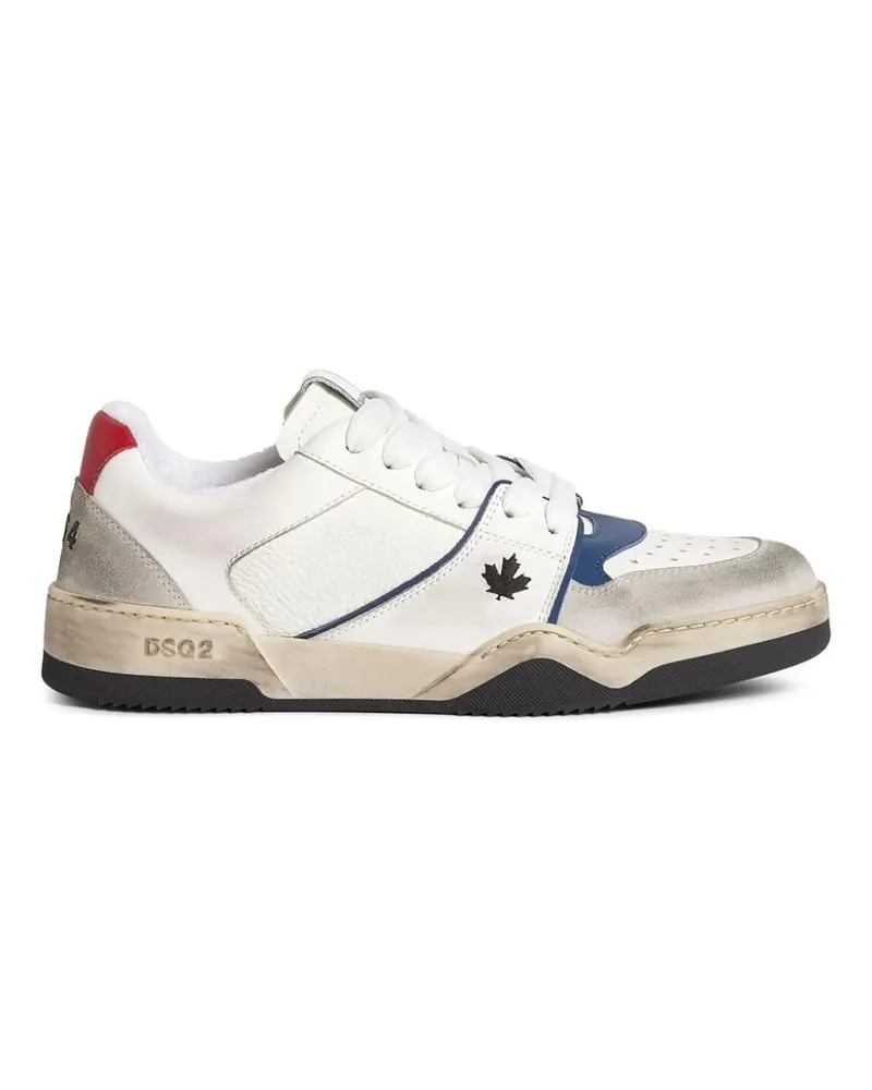Dsquared2 Low-Top Sneaker Sneaker Spiker im Used Look weiß Weiß