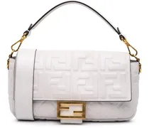 Hobo Bags Zucca Embossed Leather Baguette Satchel weiß