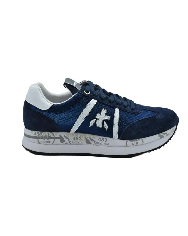 Premiata Low-Top Sneaker Low-Top Sneakers With Textured Upper And Design blau Blau