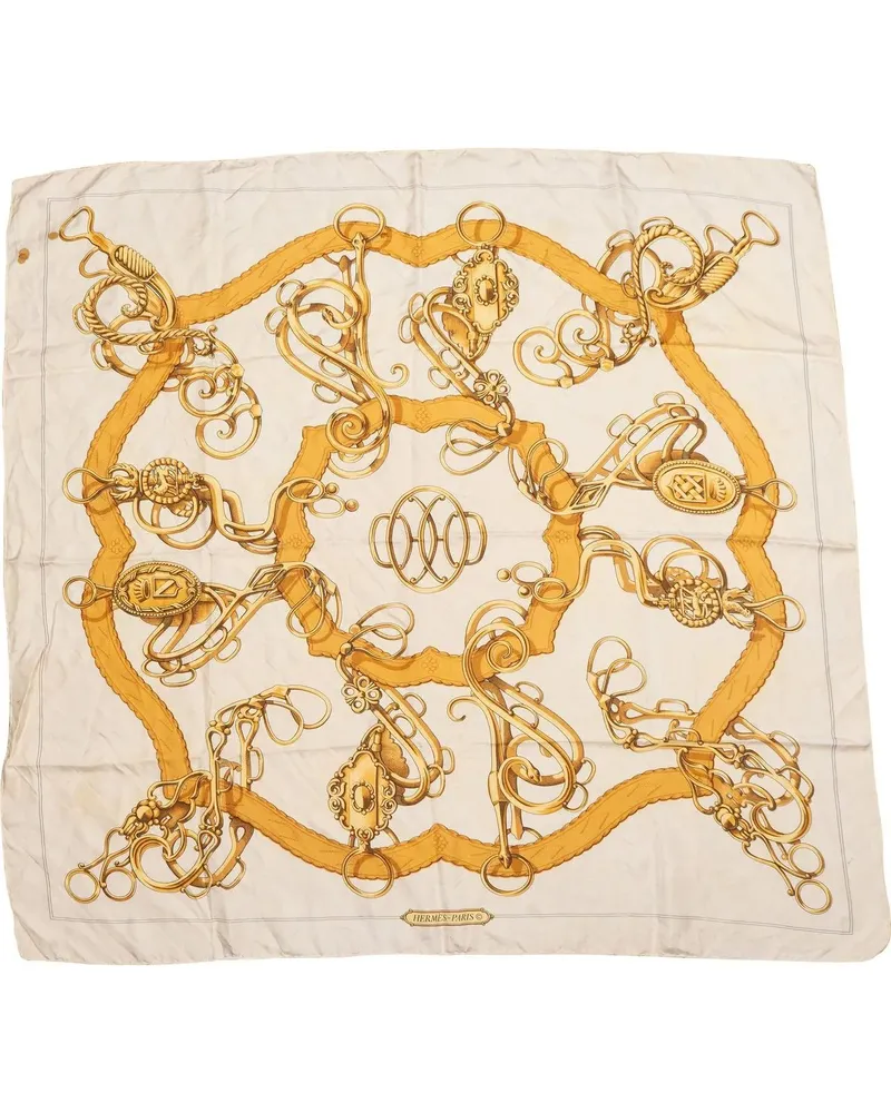 Hermès Tücher & Schals Hermes Classic Profiles Silk Carre 90 Scarf Tuch weiß Weiß
