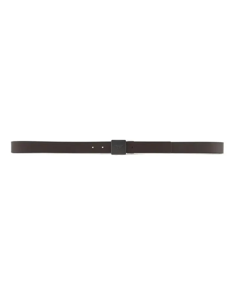 Emporio Armani Gürtel Reversible Leather Belt With Metal Logo Plate braun Braun