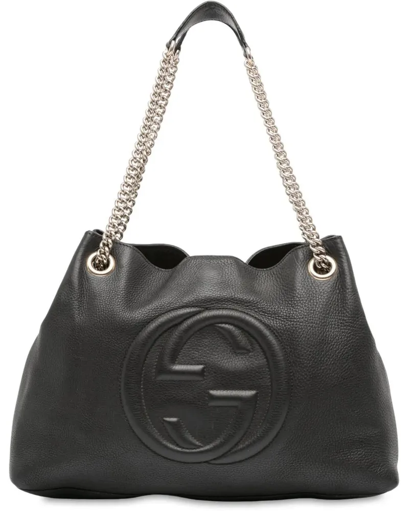 Gucci Shopper Medium Leather Soho Chain Tote schwarz Schwarz
