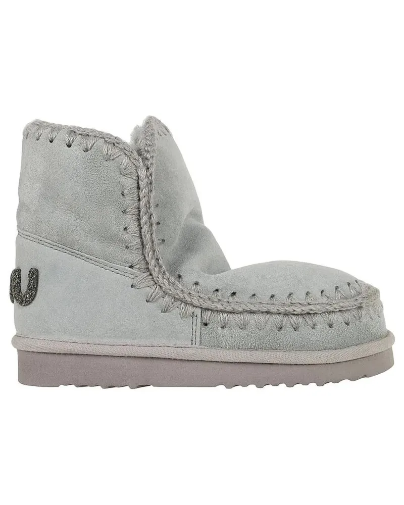 Mou Stiefel Mid-Height Plush Sheepskin Eskimo Boots With Glitt grau Grau