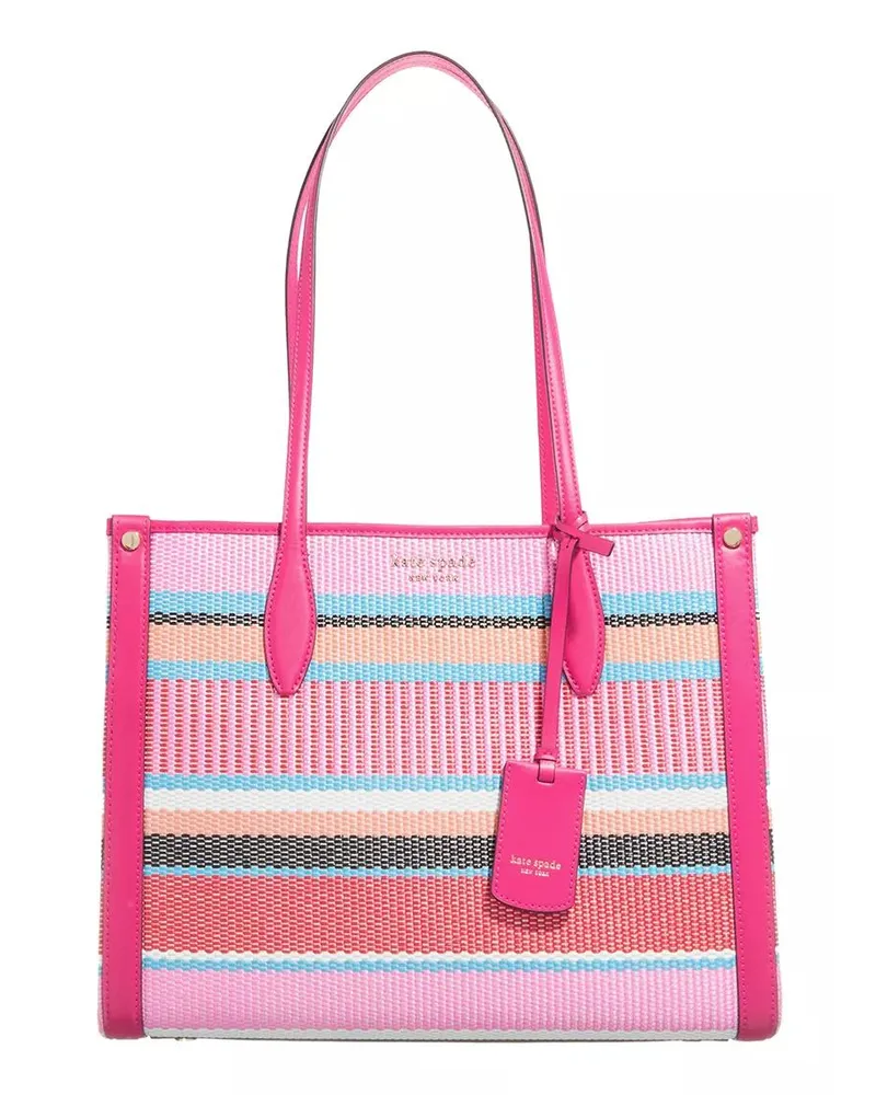 Kate Spade Tote Market Striped Woven Straw Medium Tote Bunt