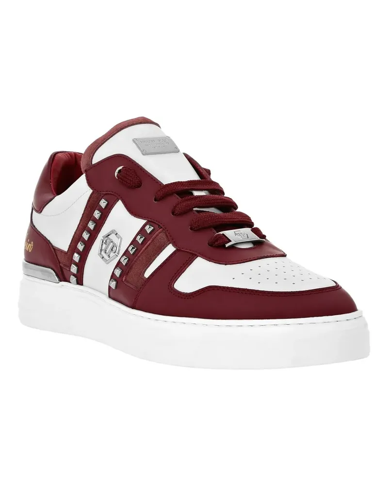 Philipp Plein Low-Top Sneaker Lo-Top Turnschuhe Mit Nietenverzierungen rot Rot