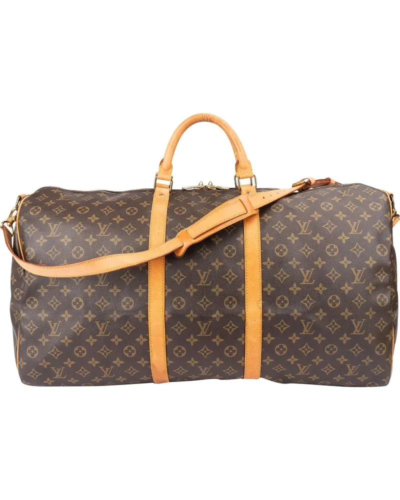 Louis Vuitton Crossbody Bags  Canvas Monogram Keepall 60 Bandoulie braun Braun