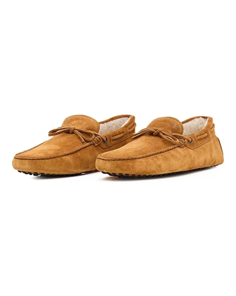 TOD'S Loafer Sheepskin Lace-Up Loafers braun Braun
