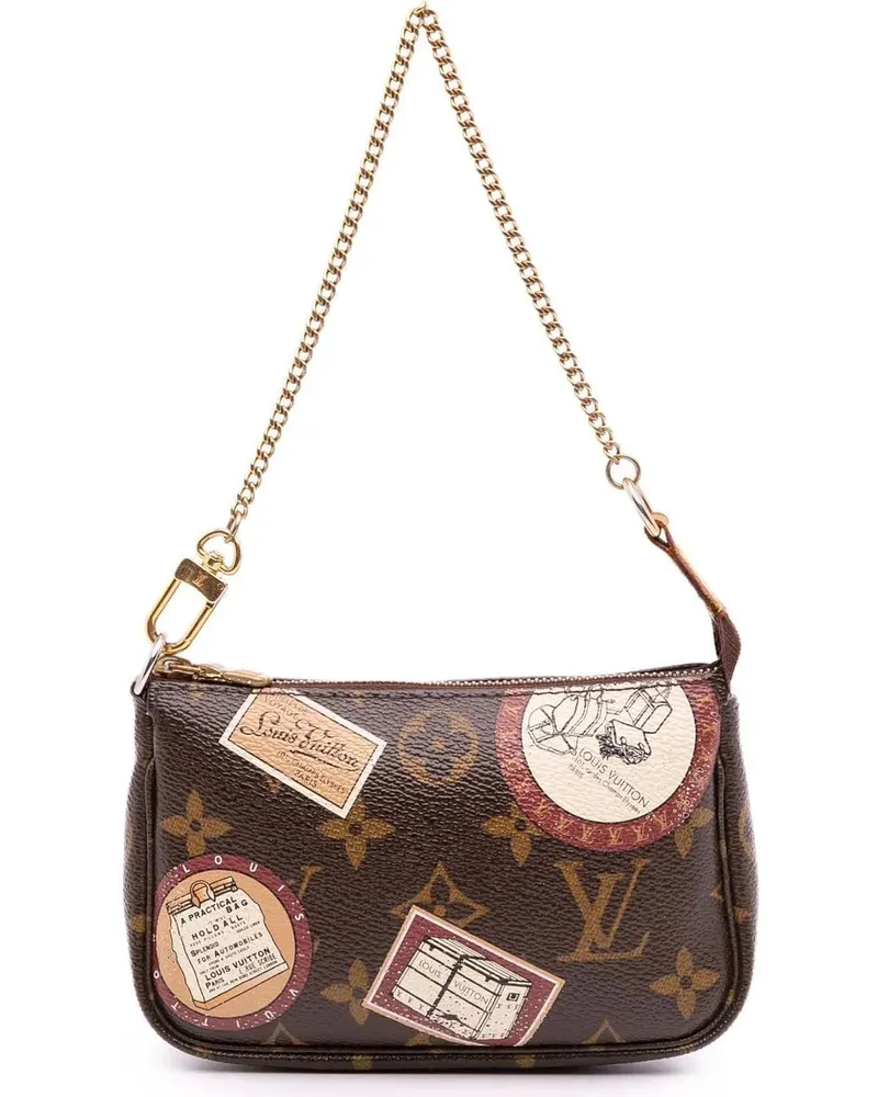 Louis Vuitton Crossbody Bags Monogram Trunks and Bags Patch Mini Pochette Acces braun Braun