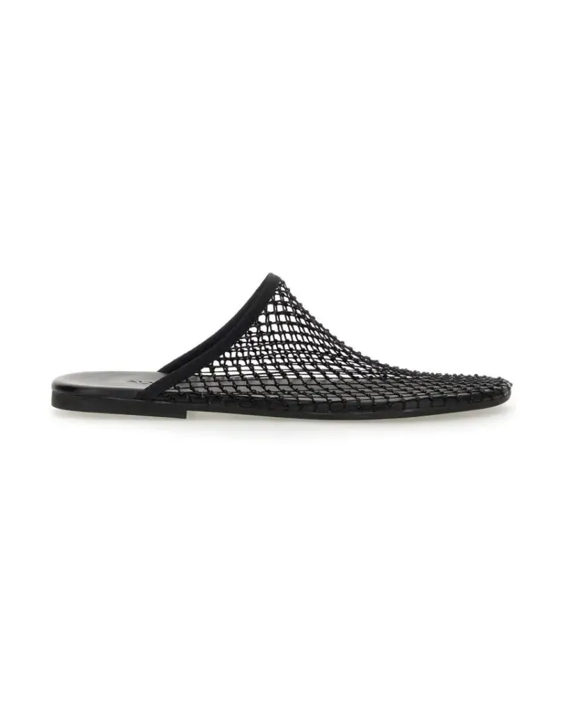 ALYSI Black Mesh Slip-On Sabot In Mesh schwarz Schwarz