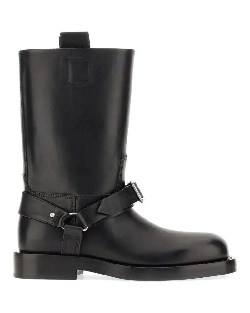 Burberry Stiefel Knee-High Saddle Boots With Buckle Detail schwarz Schwarz