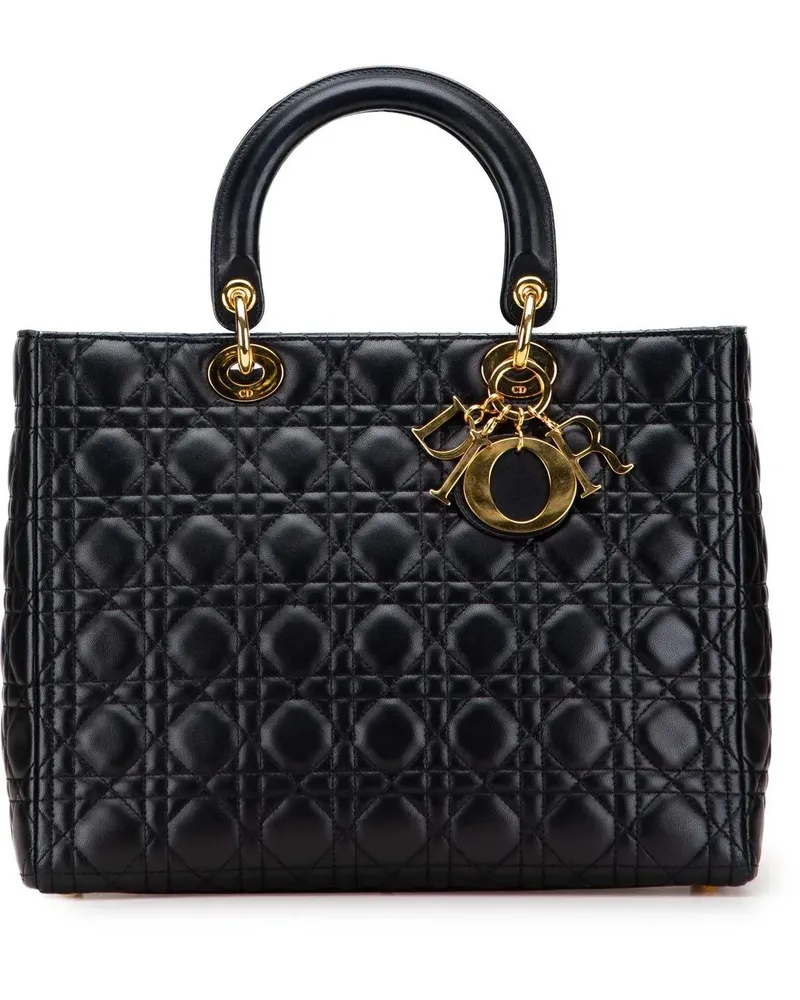 Dior Hobo Bags Large Lambskin Cannage Lady Dior schwarz Schwarz